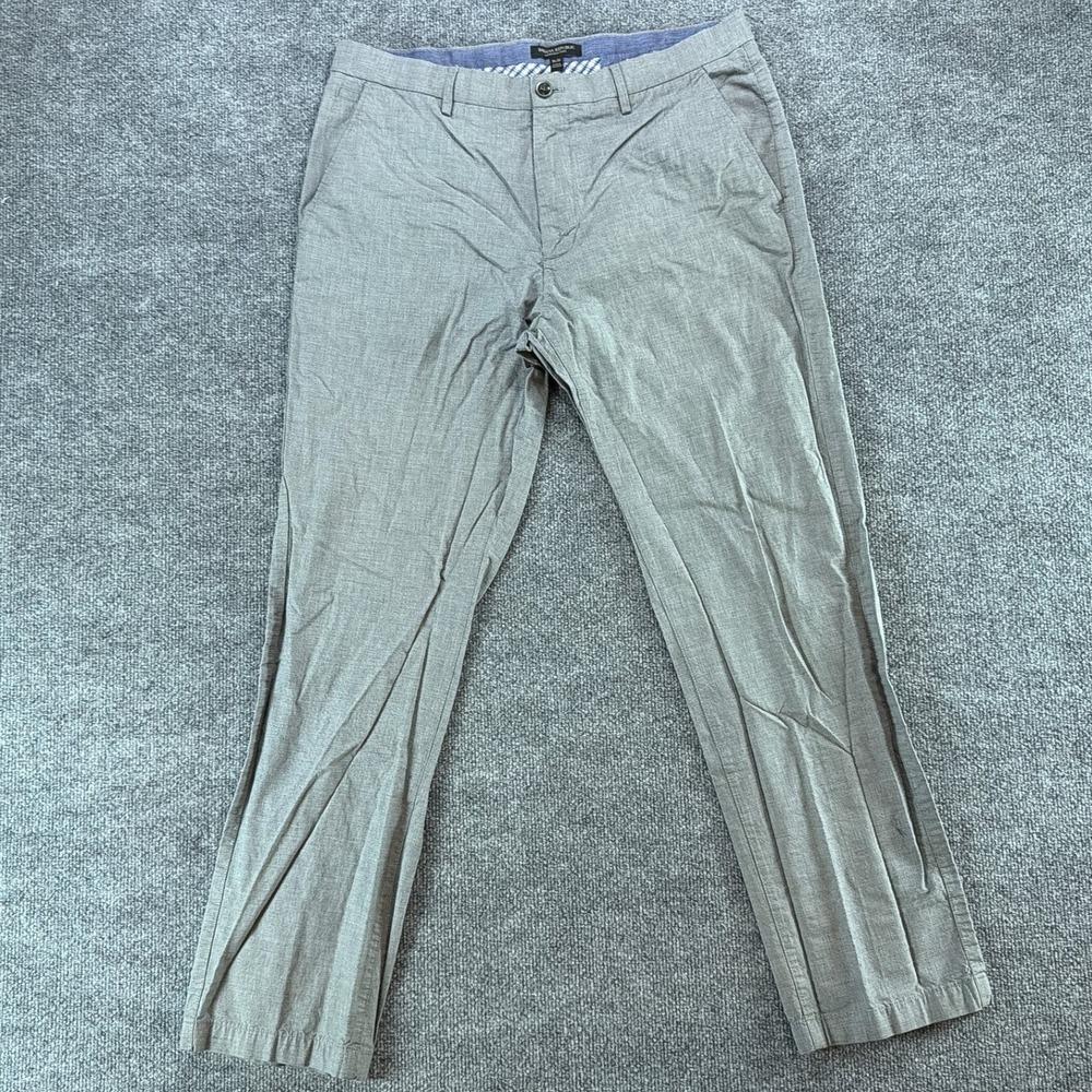 Banana Republic Kentfield Pant Mens 35x32‎ Gray Straight Leg Flat Front Office